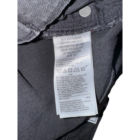 GAP ’90s Loose High Rise Black Distressed Straight Leg Jeans Size 28 - Picture 6 of 7